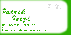 patrik hetzl business card